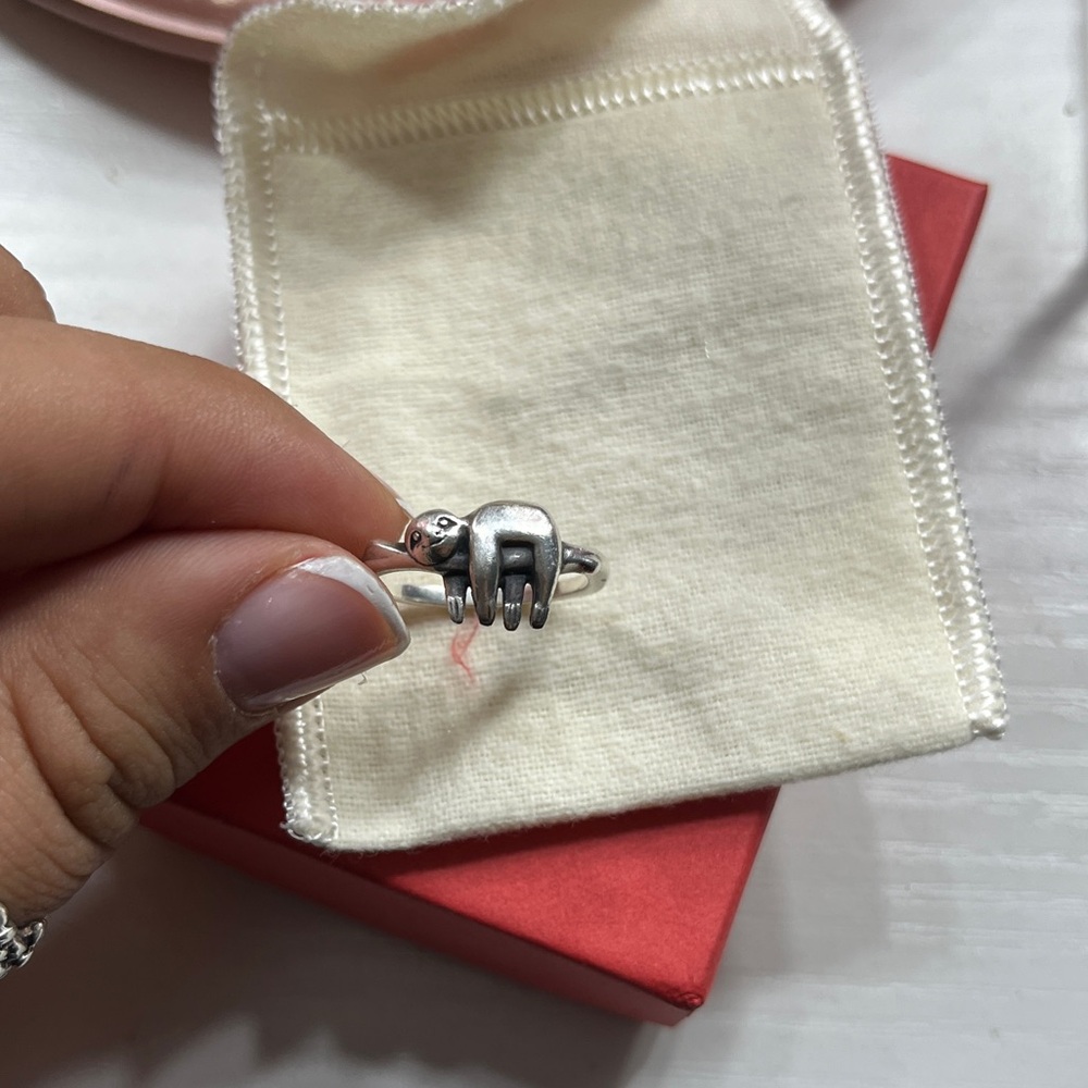 Silver Happy Sloth Ring James Avery